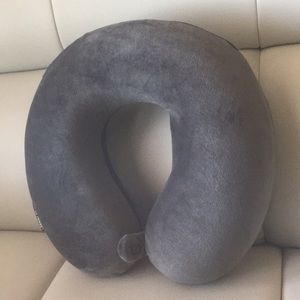 Sharper Image Memory Foam Travel Pillow Gray
